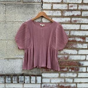 Madewell Flutter-Sleeve Blouse- Dusty Rose